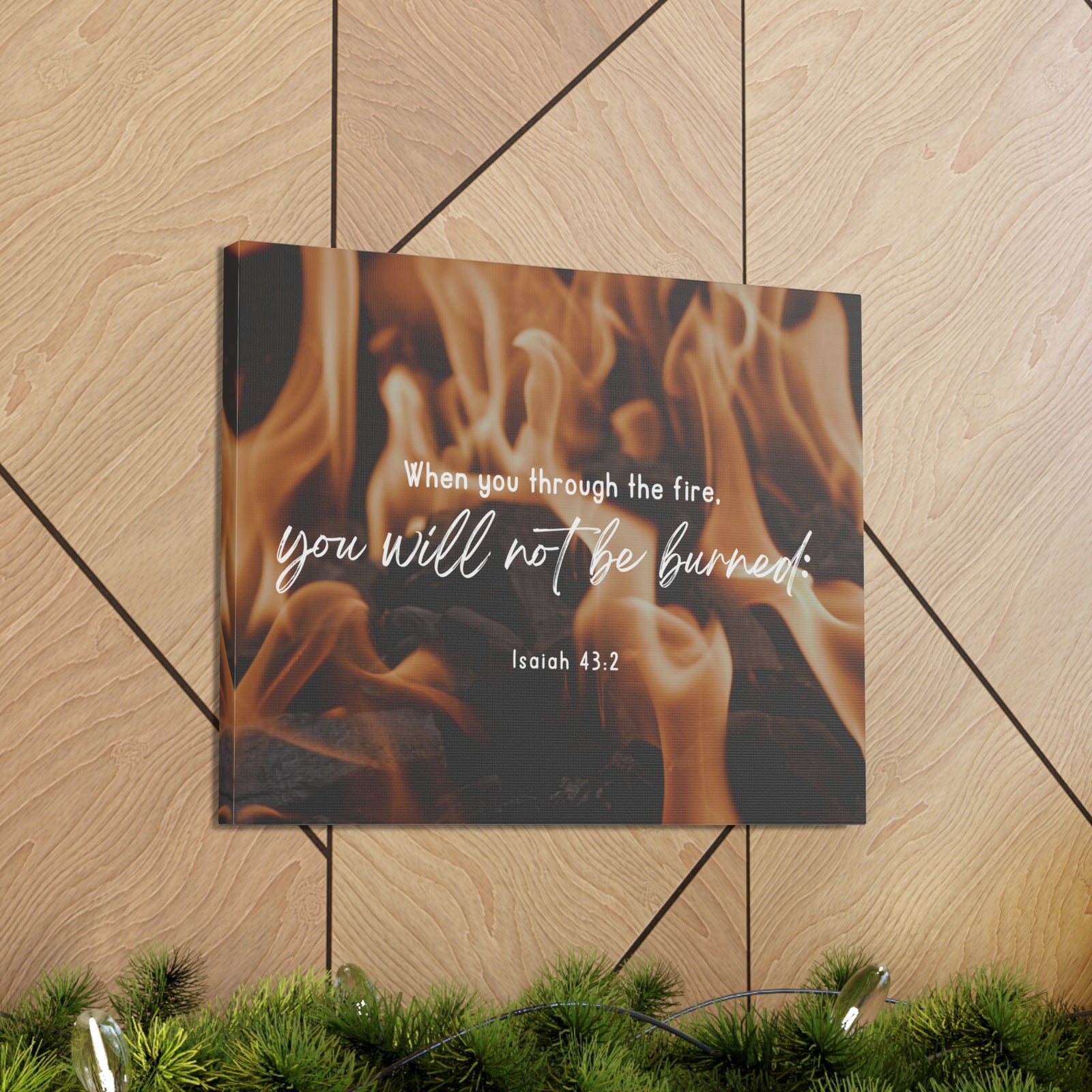 10 Scripture Walls Not Be Burned Isaiah 43:2 Bible Verse Canvas Christian Wall Art Ready to Hang-Express Your Love Gifts