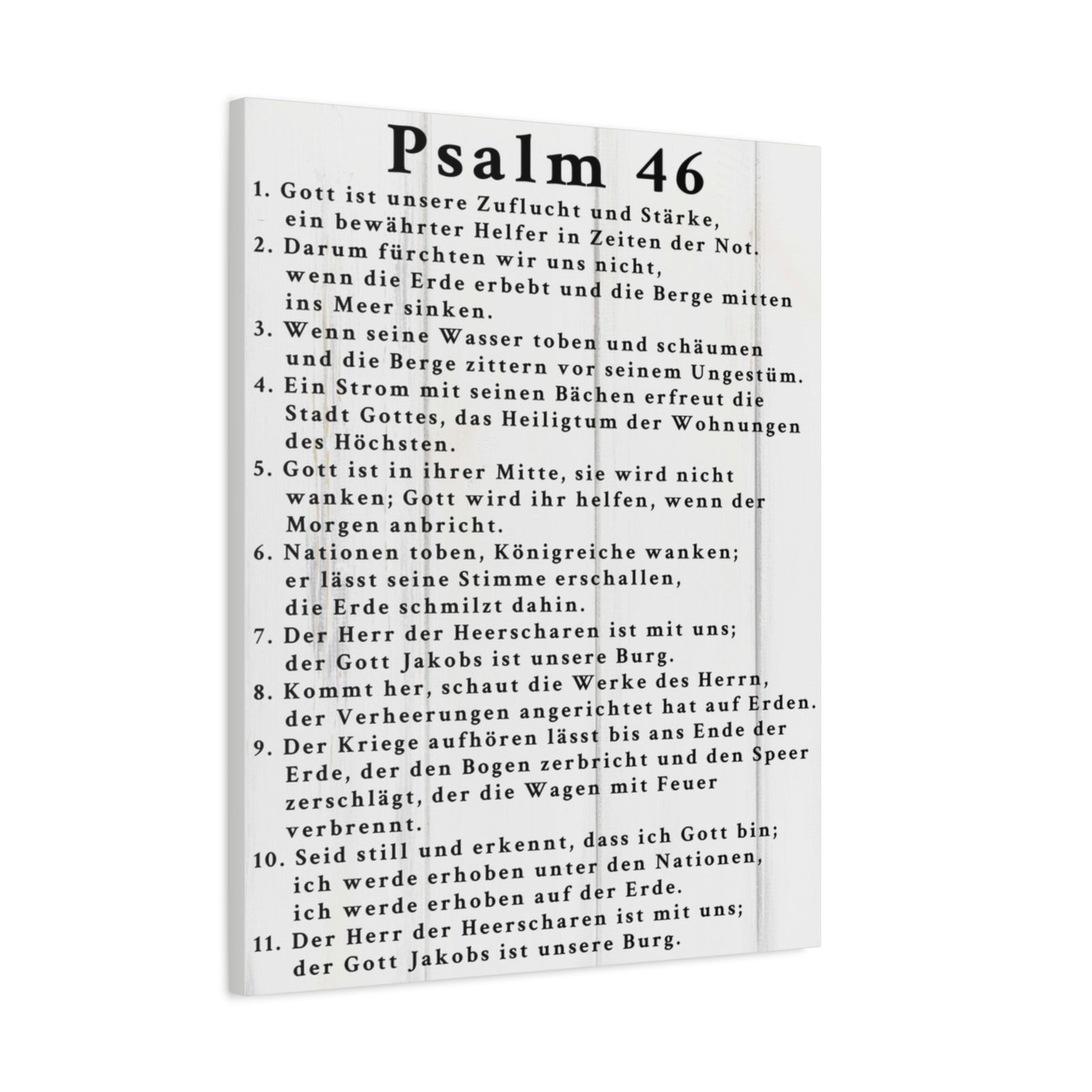 Scripture Walls Psalm 46 German White Bible Verse Canvas Christian Wall Art Ready to Hang Unframed-Express Your Love Gifts