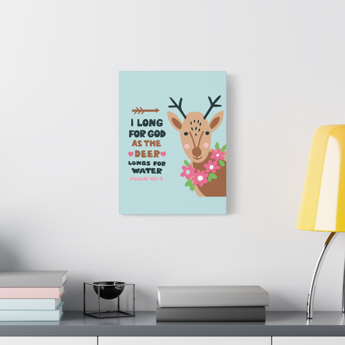Scripture Canvas I Long For God Psalm 42:1 Christian Wall Art Bible Verse Print Ready To Hang-Express Your Love Gifts