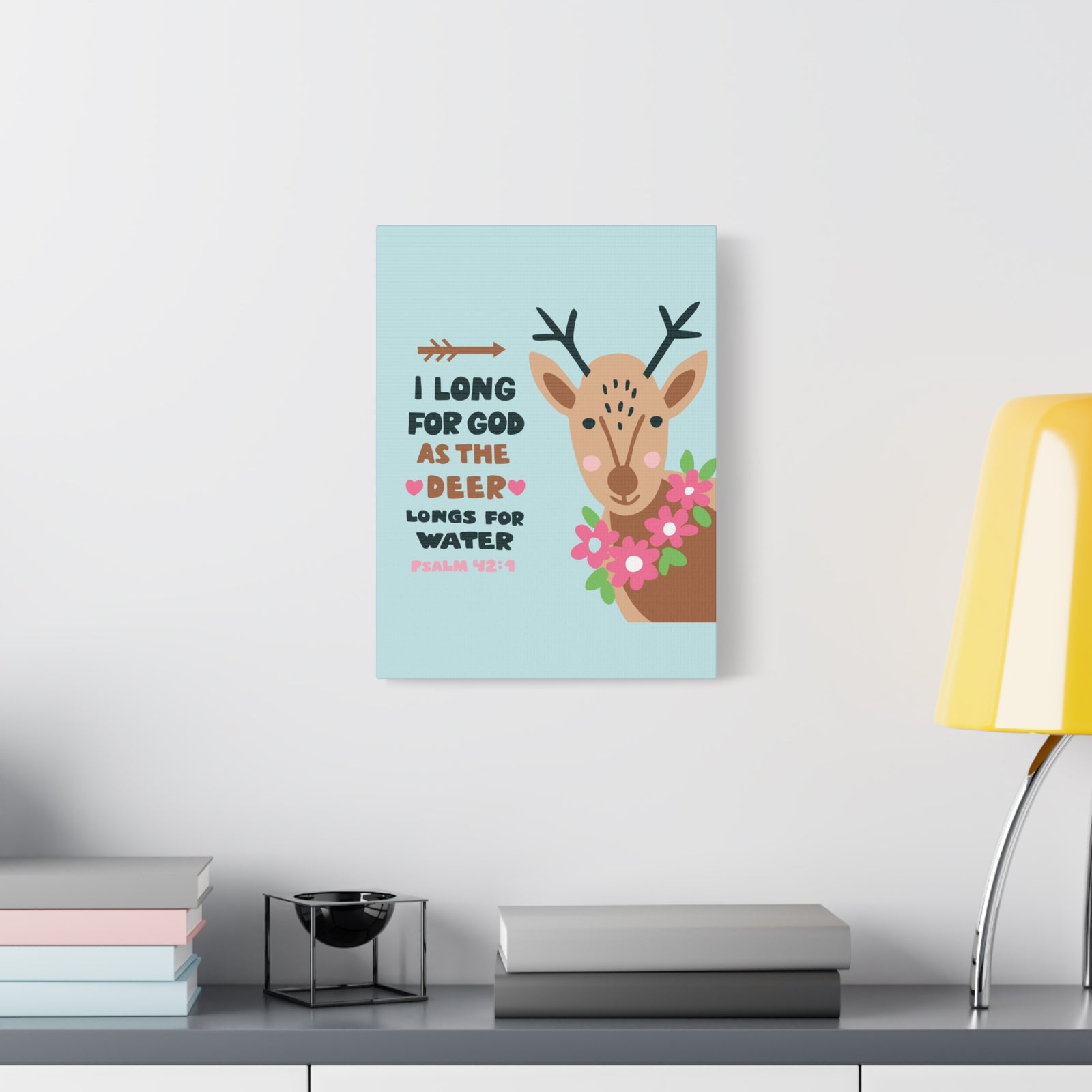 Scripture Canvas I Long For God Psalm 42:1 Christian Wall Art Bible Verse Print Ready To Hang-Express Your Love Gifts