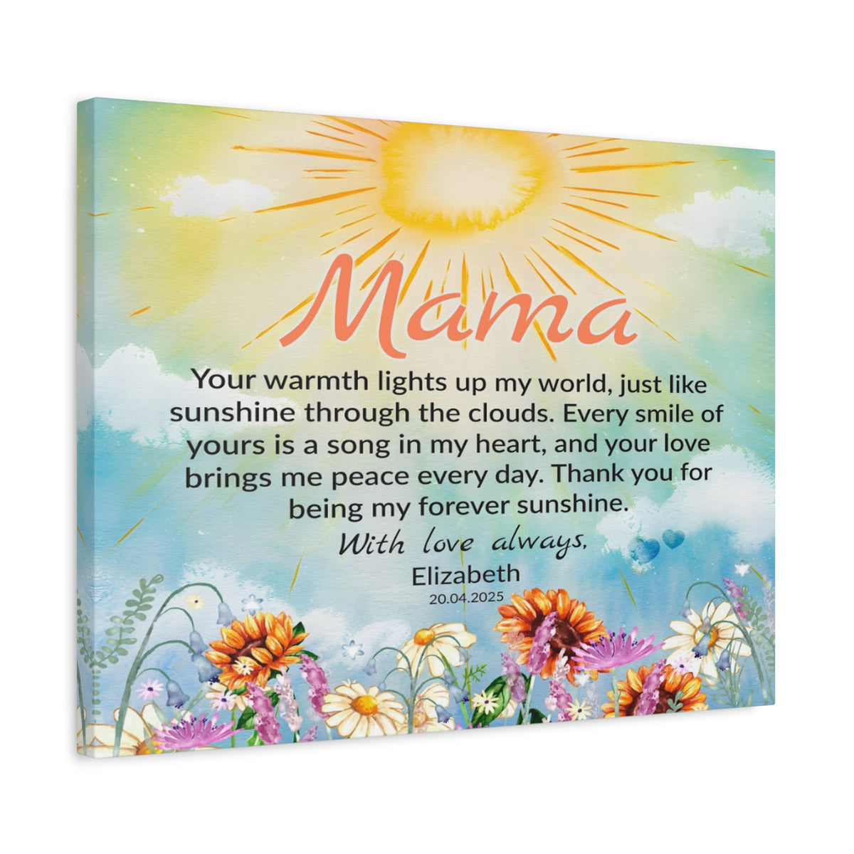 Personalized To Mom Your Smile Lifts Me Higher Custom Canvas Wall Art-Express Your Love Gifts