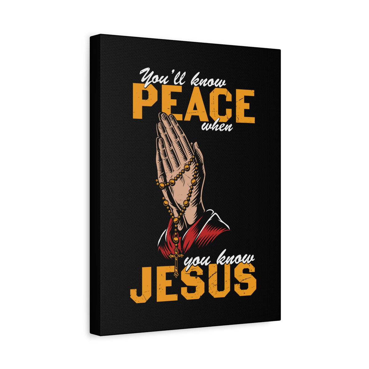 Scripture Canvas You'll Know Peace Rosary Psalms 96:1-13 Christian Wall Art Bible Verse Print Ready to Hang-Express Your Love Gifts