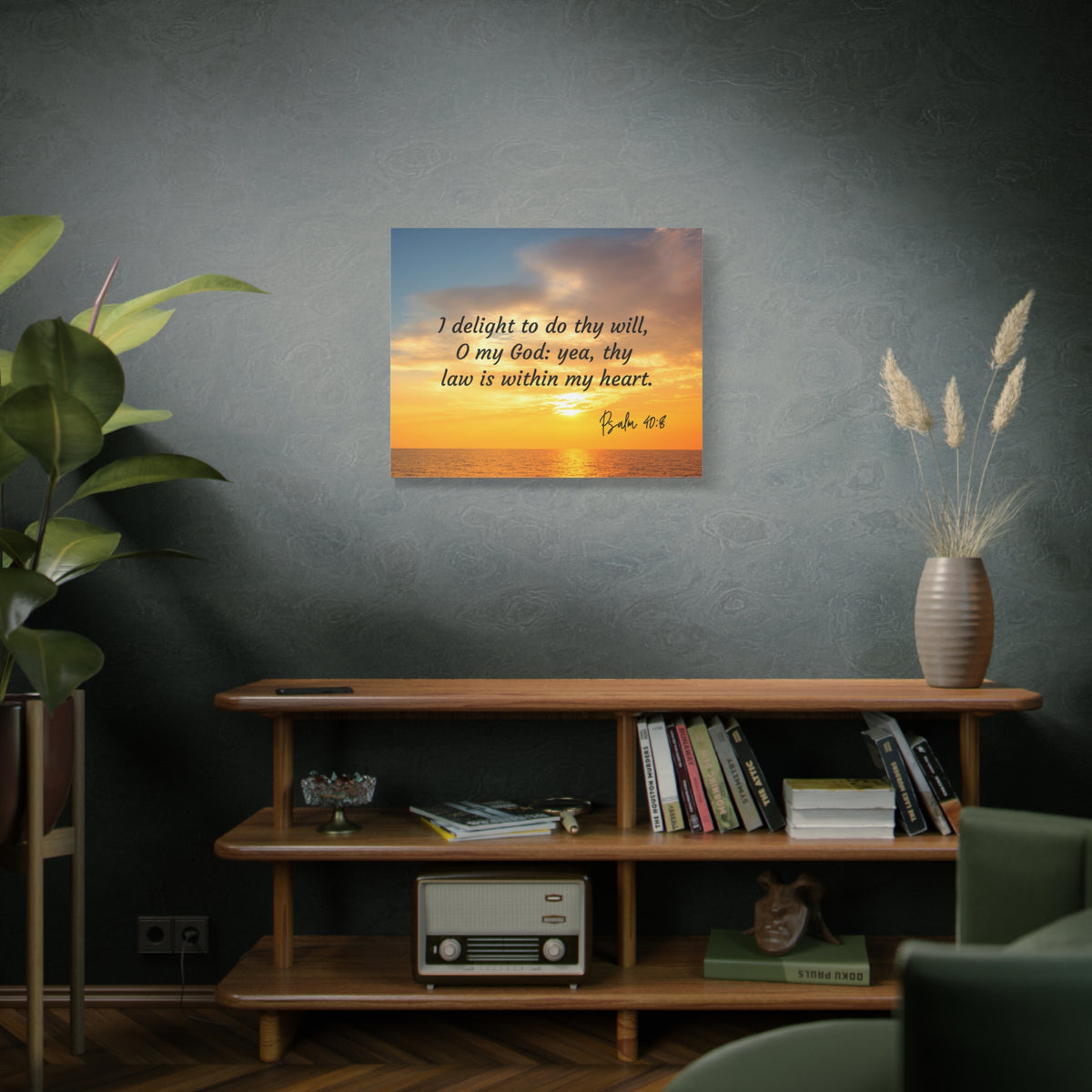 Scripture Walls Thy Will Psalms 40:8 Bible Verse Canvas Christian Wall Art Ready to Hang-Express Your Love Gifts