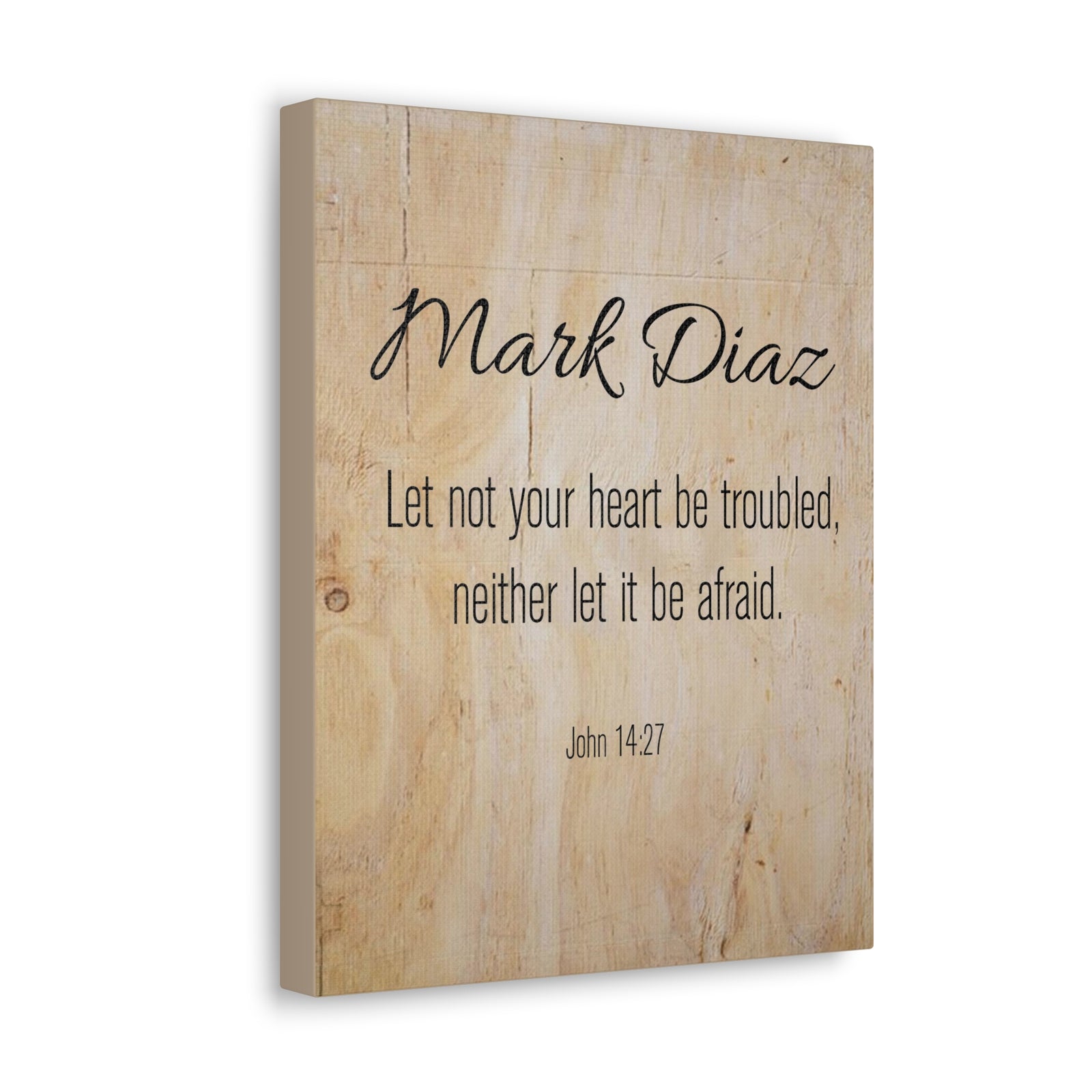 Scripture Walls Personalized No Fear No Trouble John 14:27 Bible Chapter Canvas Christian Wall Art Ready to Hang-Express Your Love Gifts