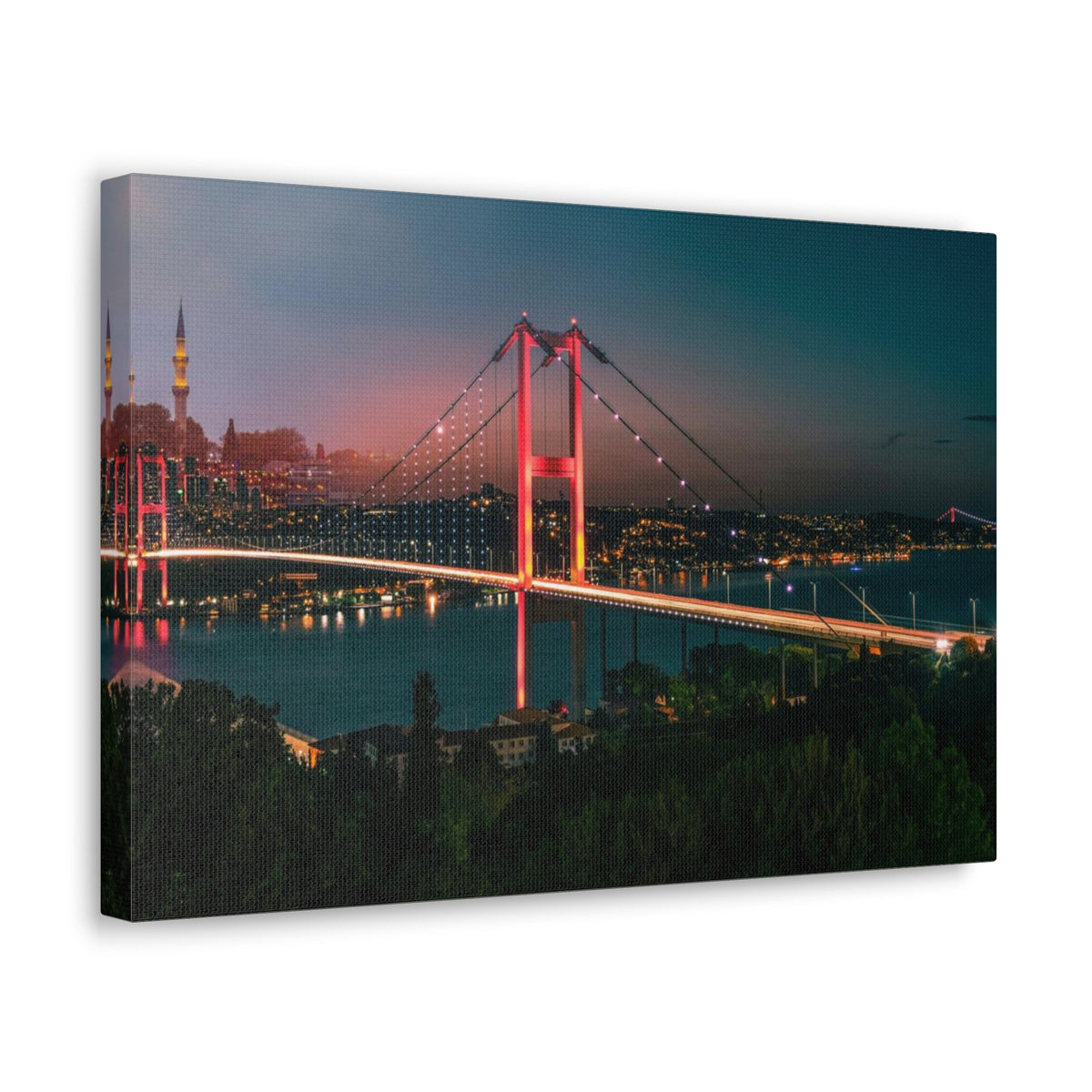 Istanbul Night Skyline Canvas Artwork High-Quality Breathtaking Stunning Cityscape for Home Decor Ready to Hang-Express Your Love Gifts
