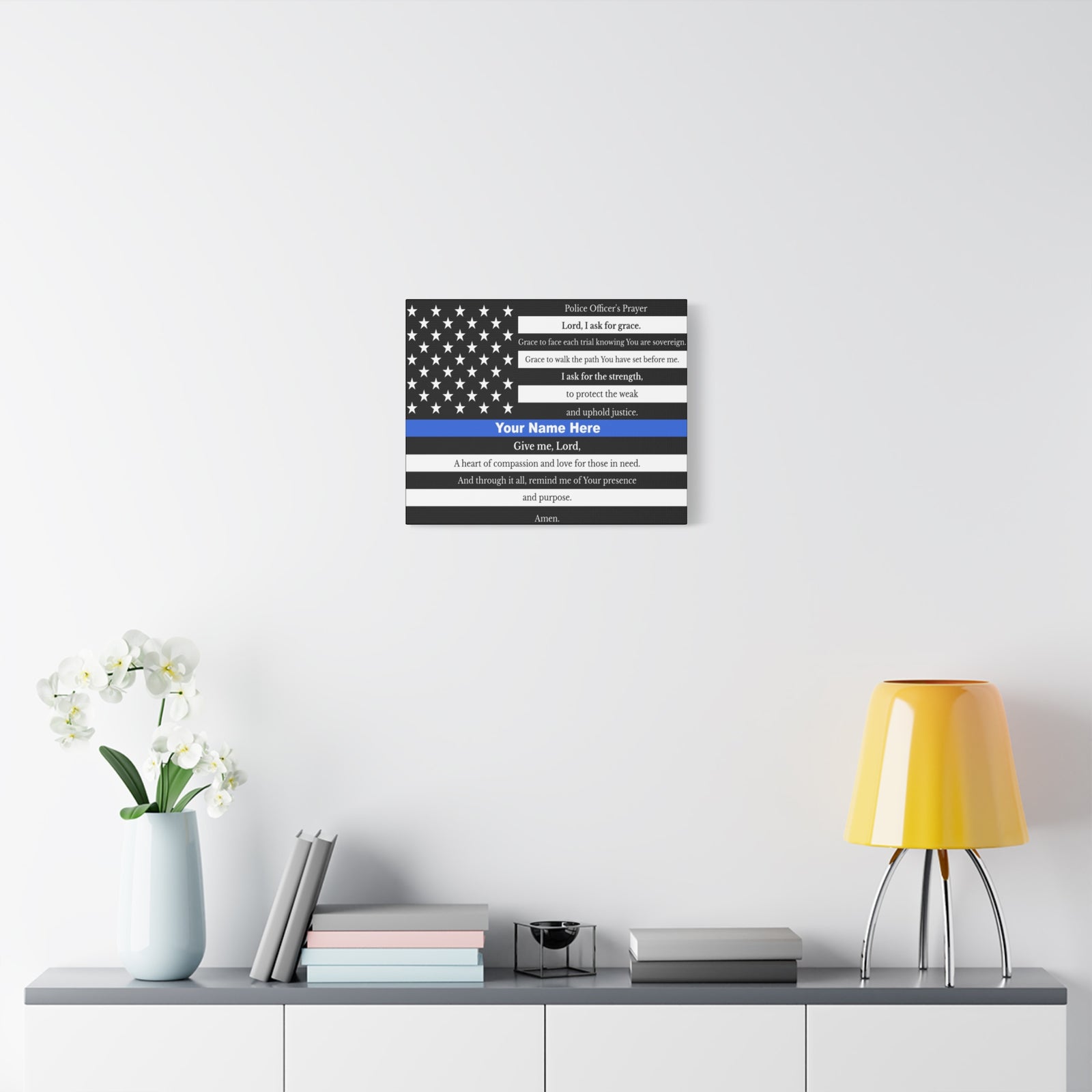 Scripture Walls Personalized Police Prayer Bible Canvas Christian Wall Art Ready to Hang Unframed-Express Your Love Gifts