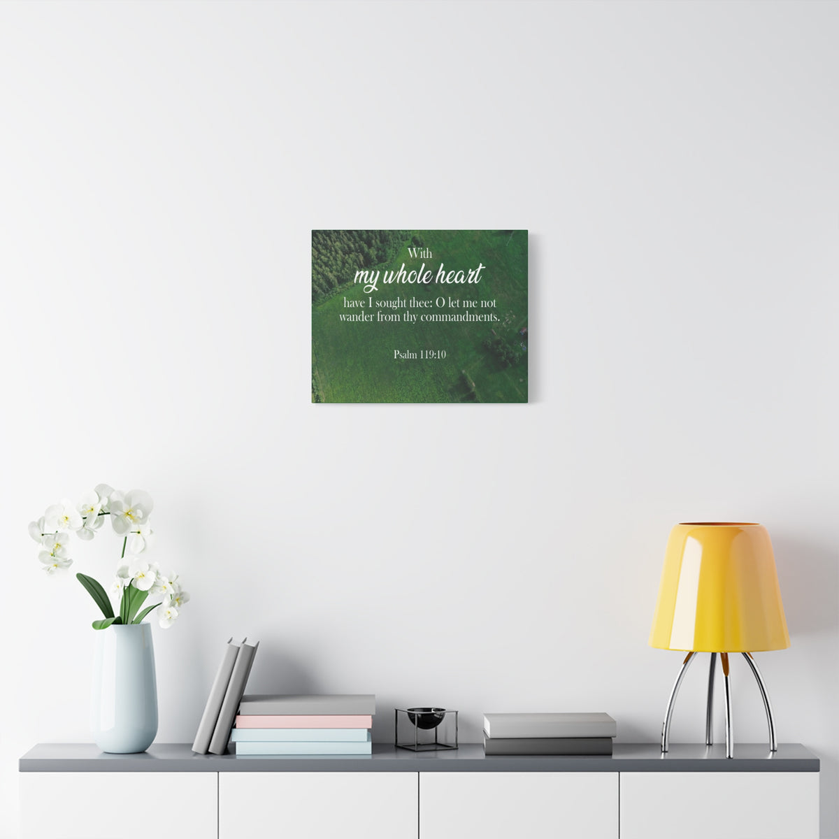 Scripture Walls Psalm 119:10 Whole Heart Bible Verse Canvas Christian Wall Art Ready to Hang Unframed-Express Your Love Gifts