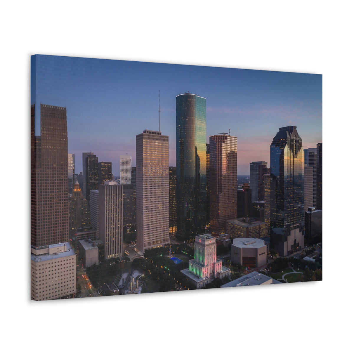 Houston Night Skyline Canvas Artwork High-Quality Breathtaking Stunning Cityscape for Home Decor Ready to Hang-Express Your Love Gifts