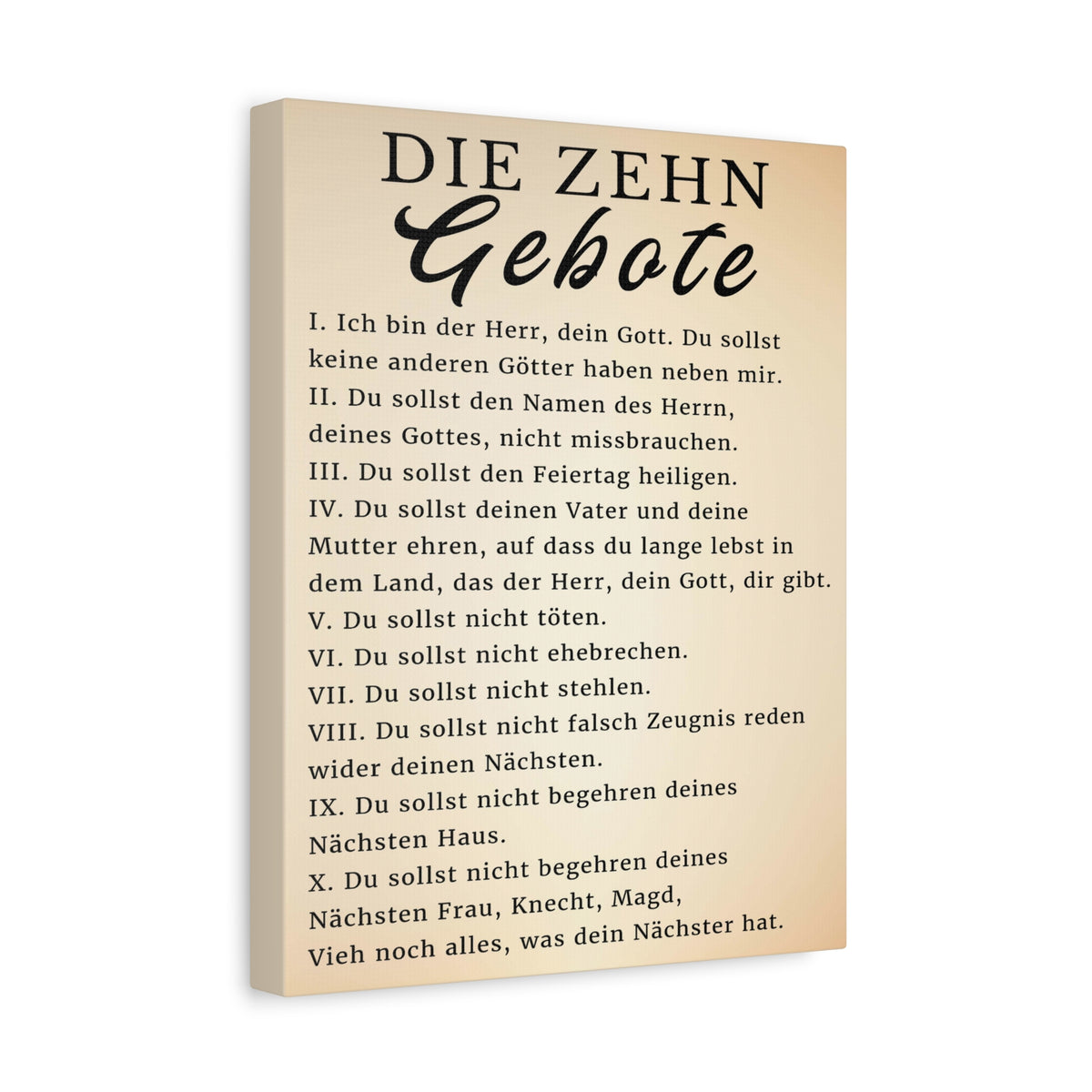 Scripture Walls Die Zehn Gebote 10 Commandments German Bible Verse Canvas Christian Wall Art Ready to Hang Unframed-Express Your Love Gifts