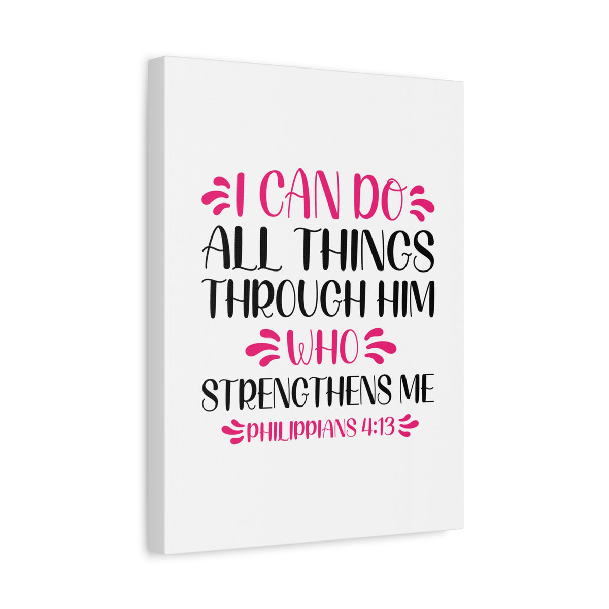 Scripture Canvas Who Strengthens Me Philippians 4:13 Christian Wall Art Bible Verse Print Ready to Hang-Express Your Love Gifts