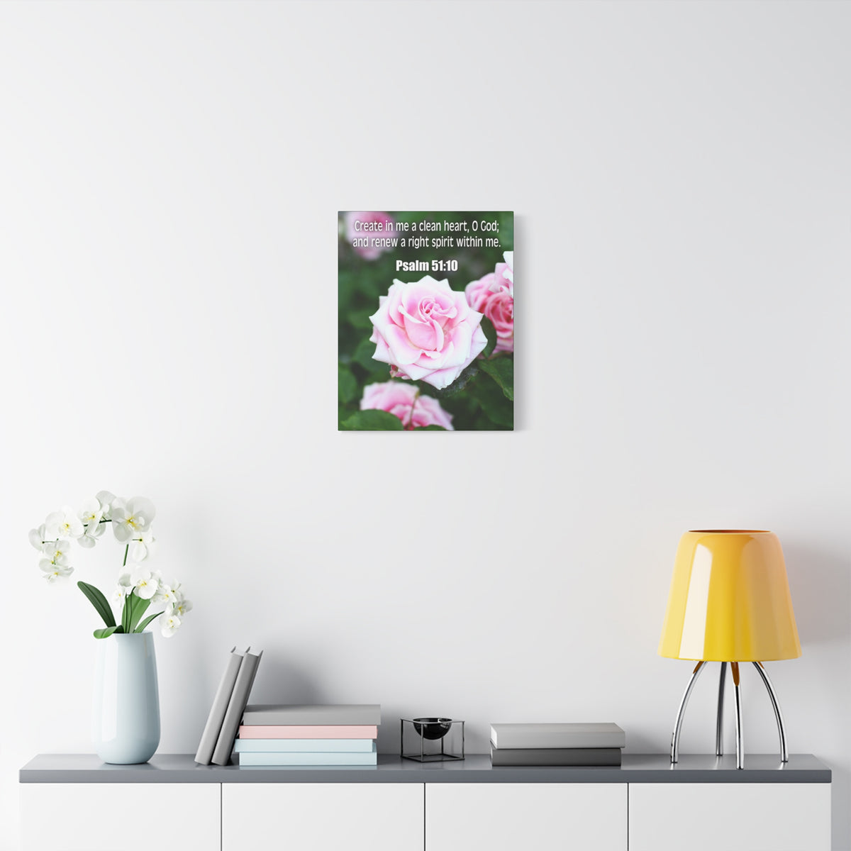 Scripture Canvas Create In Me Psalm 51:10 Christian Wall Art Bible Verse Print Ready to Hang-Express Your Love Gifts