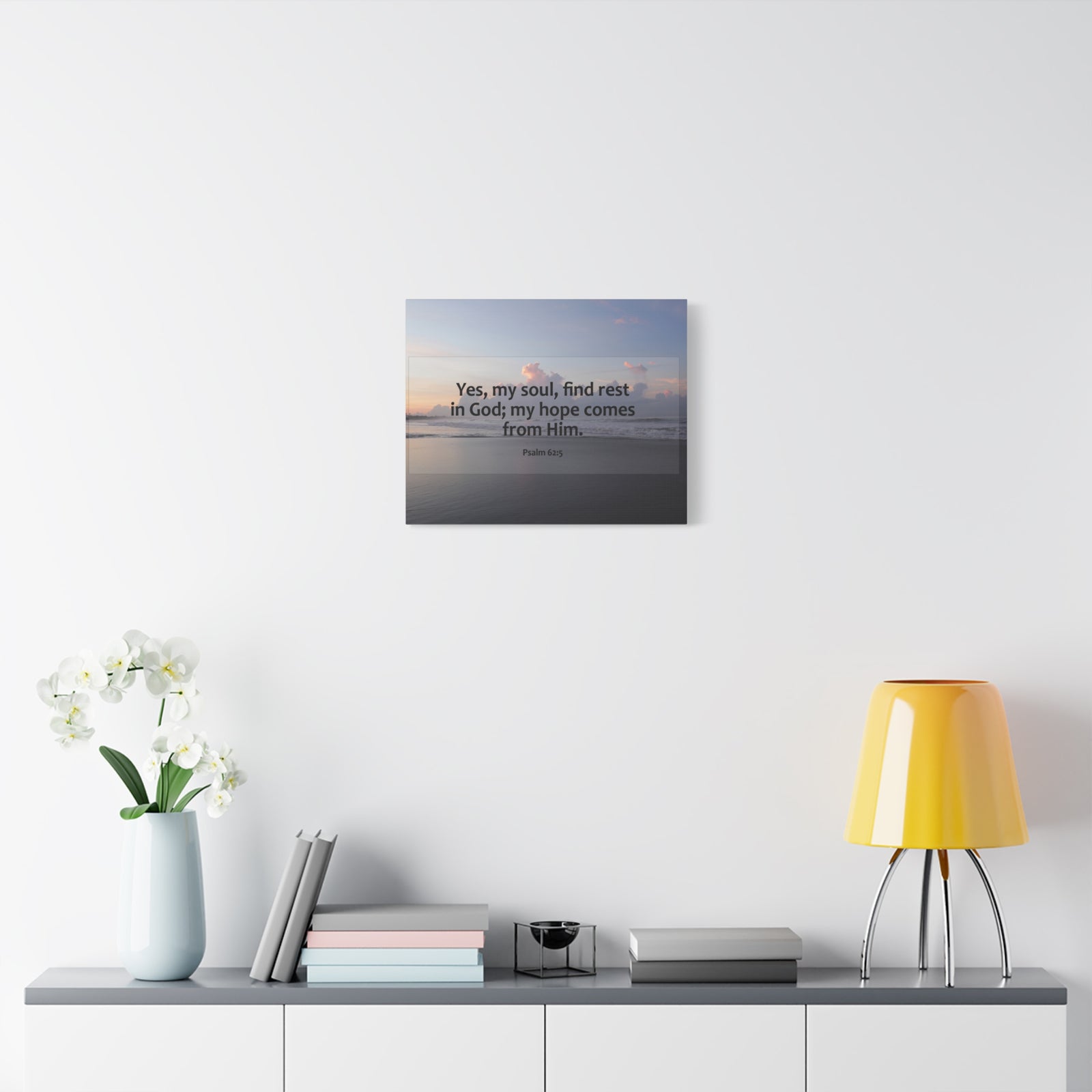 Scripture Canvas Find Rest In God Psalm 62:5 Christian Wall Art Bible Verse Print Ready to Hang-Express Your Love Gifts