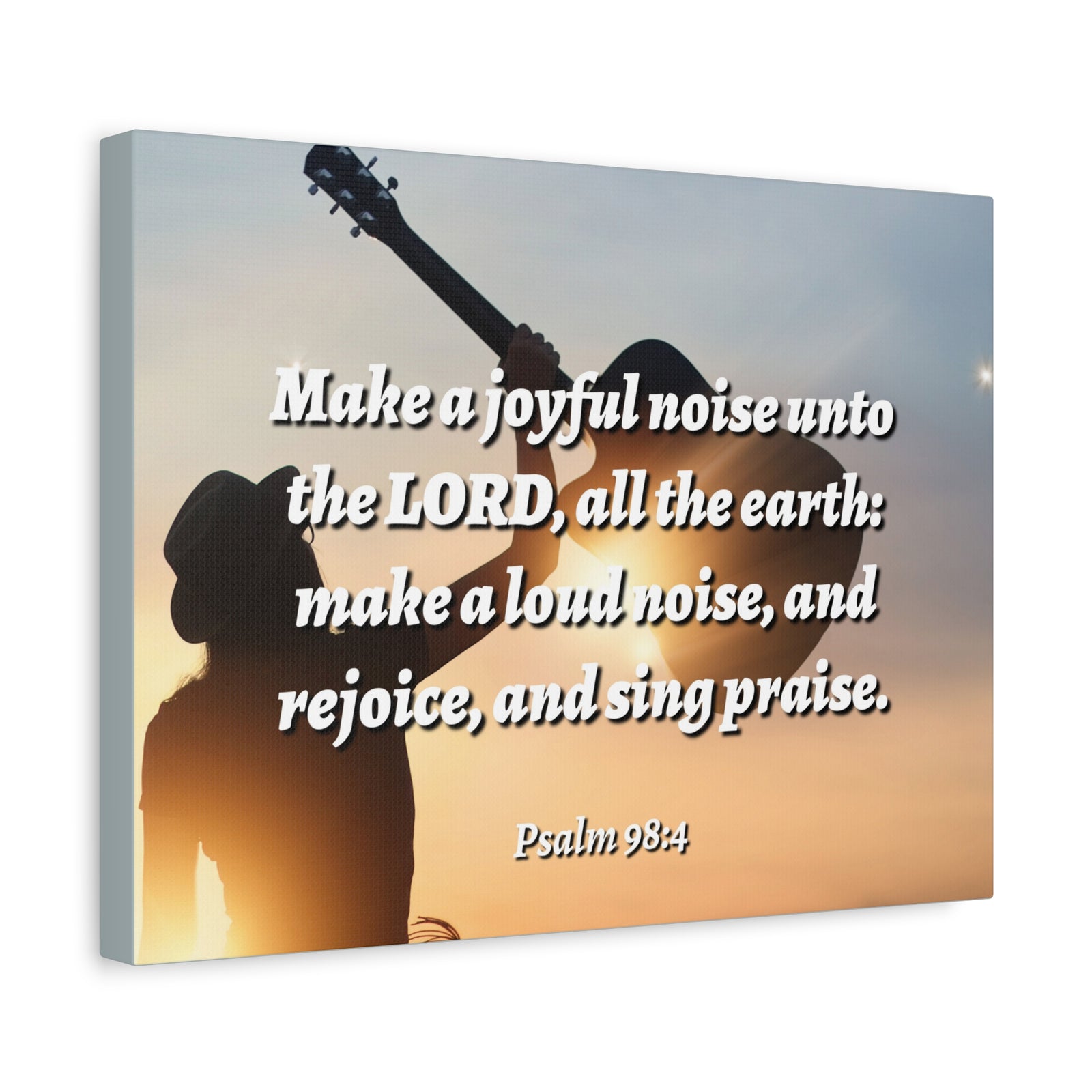 Scripture Canvas Sing Praise Psalm 98:4 Christian Wall Art Bible Verse Print Ready to Hang-Express Your Love Gifts
