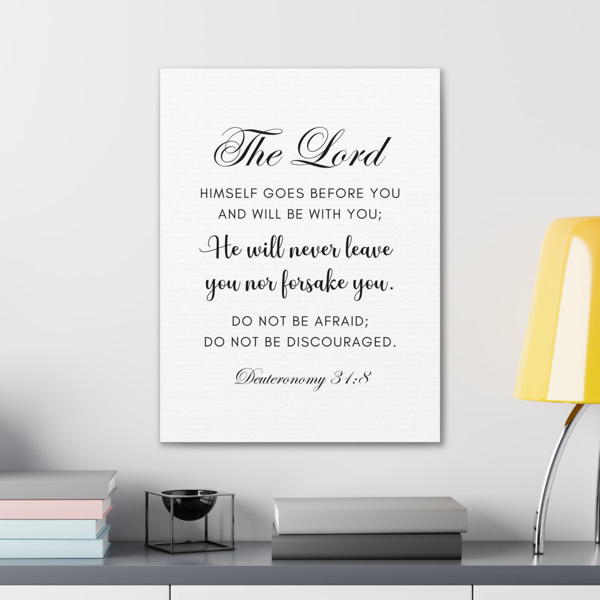 Scripture Walls Deuteronomy 31:8 Do Not Be Afraid Bible Verse Canvas Christian Wall Art Ready to Hang Unframed-Express Your Love Gifts