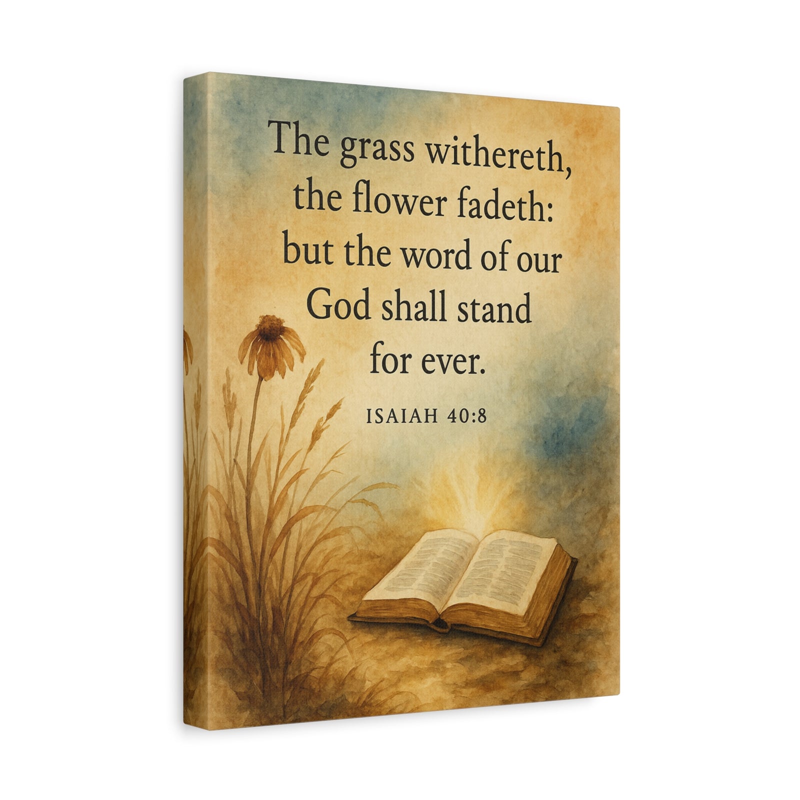 Bible Verse Canvas Isaiah 40:8 Christian Home Décor Wall Art Scripture Ready to Hang Faith Print-Express Your Love Gifts