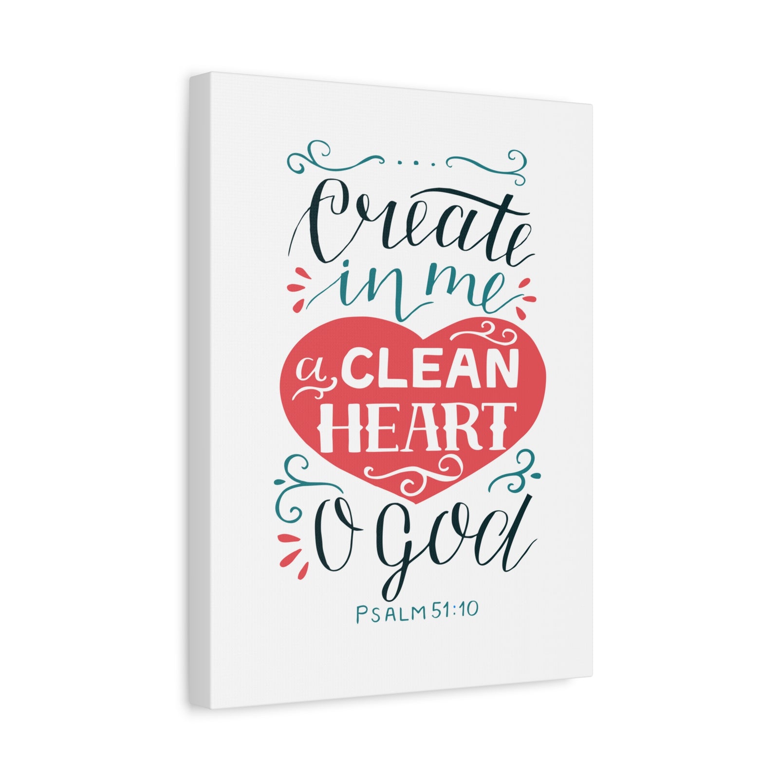 Scripture Walls Clean Heart O God Psalm 51:10 Bible Verse Canvas Christian Wall Art Ready to Hang-Express Your Love Gifts