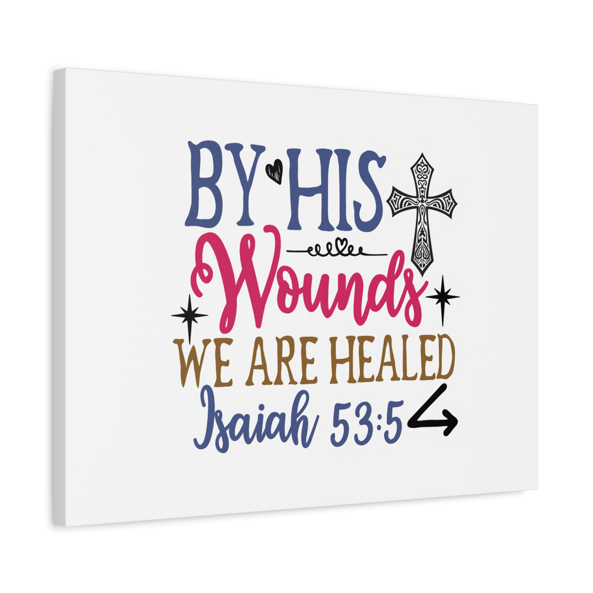 Scripture Walls Isaiah 53:5 Rubies Bible Verse Canvas Christian Wall Art Ready to Hang Unframed-Express Your Love Gifts