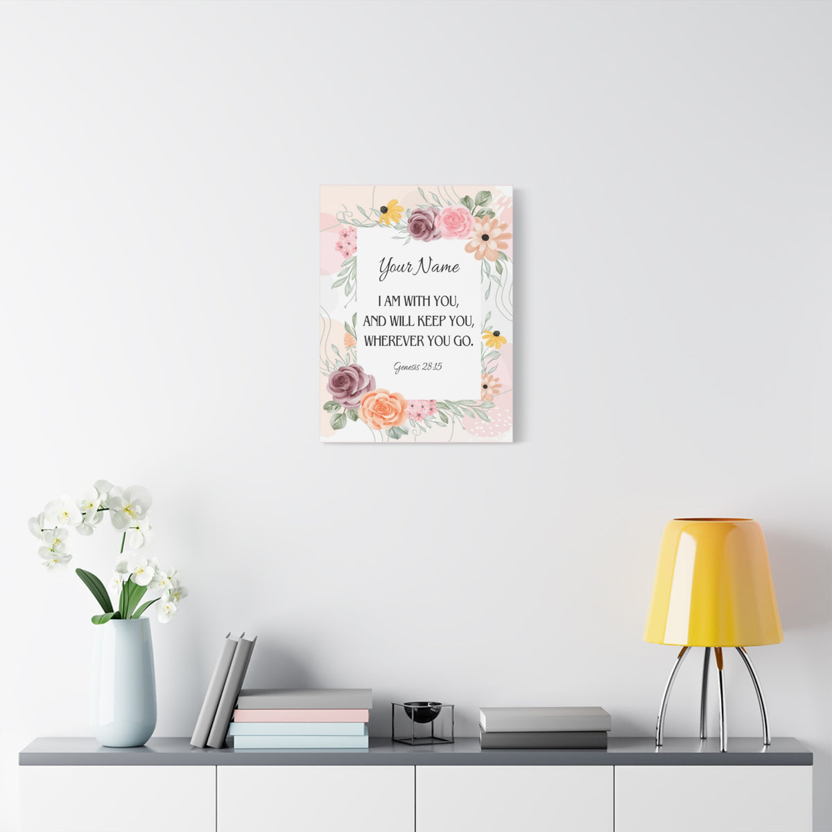 Scripture Walls Personalized Genesis 28:15 I Am With You Bible Chapter Canvas Christian Wall Art Ready to Hang-Express Your Love Gifts