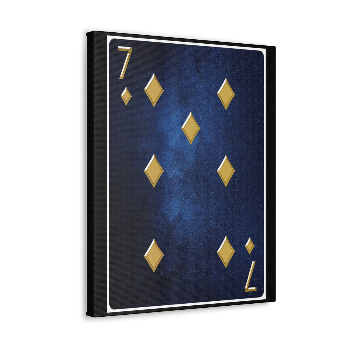 Seven Of Diamonds Space Background Playing Card Canvas Wall Art for Home Decor Ready-to-Hang-Express Your Love Gifts