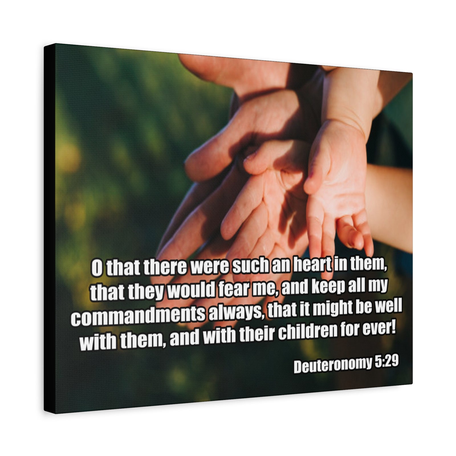 Bible Verse Canvas Keep All My Commandments Deuteronomy 5:29 Christian Home Décor Wall Art Scripture Ready to Hang Faith Print-Express Your Love Gifts