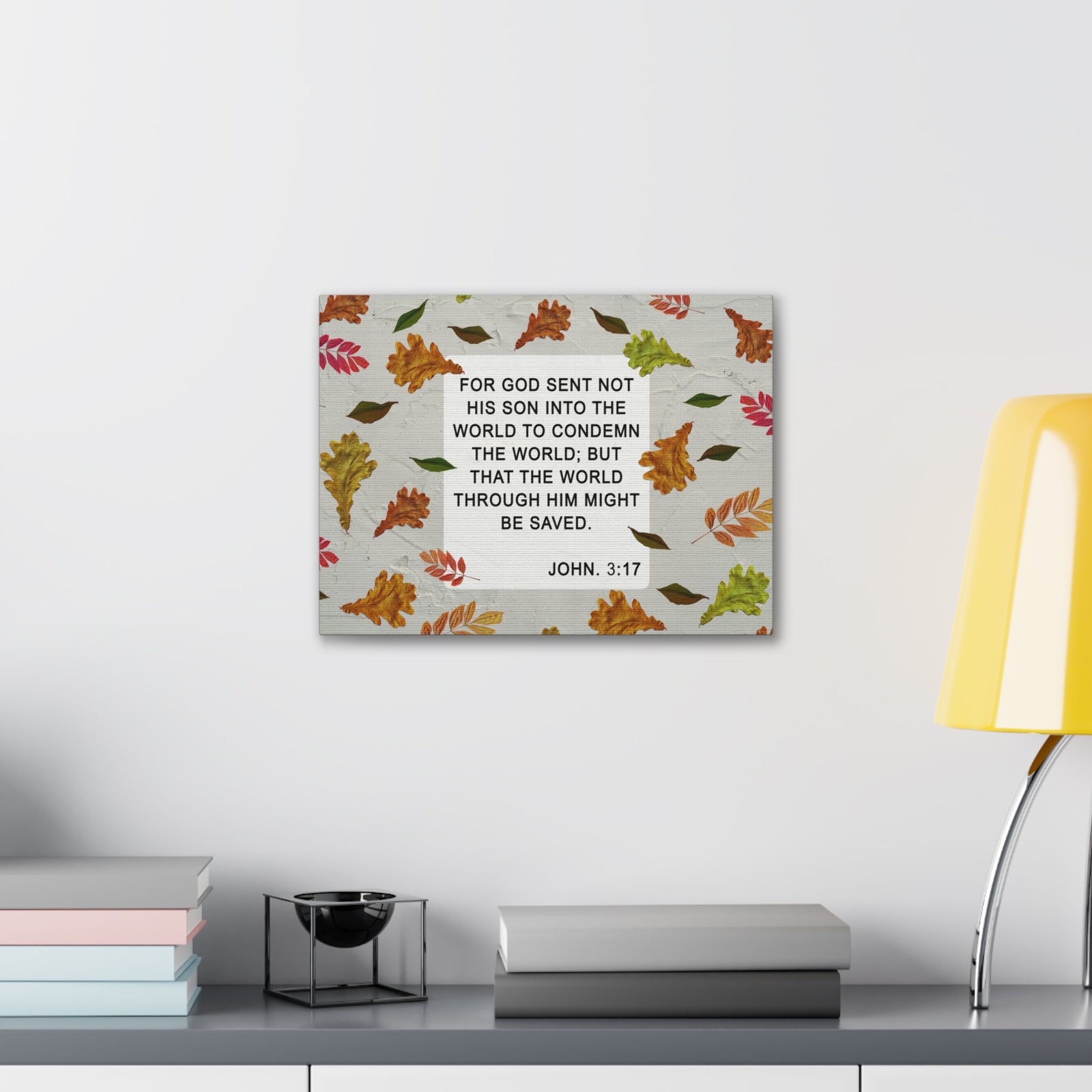 Scripture Walls God Sent John 3:17 Bible Verse Canvas Christian Wall Art Ready to Hang-Express Your Love Gifts
