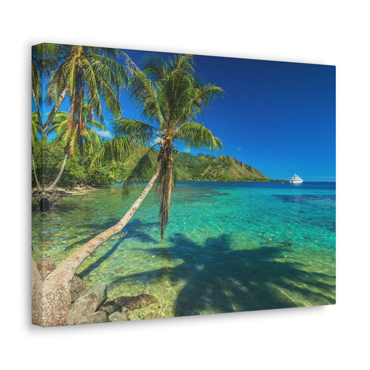 Palm Trees Quiet Beach Ocean Canvas Wall Art for Home Decor Ready-to-Hang-Express Your Love Gifts