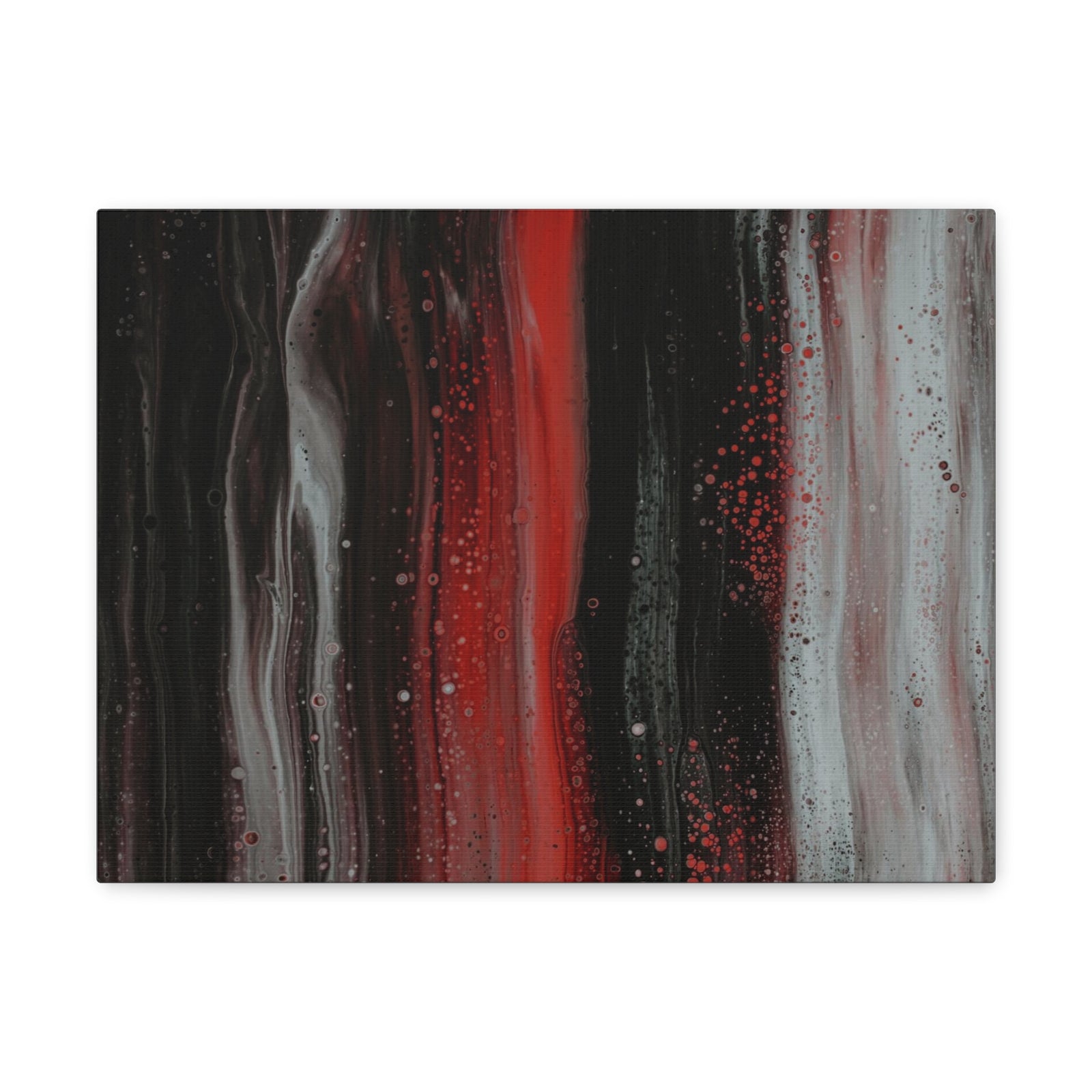 Colorful Marbling Texture Abstract Red Black White Waves Painting Canvas Wall Art for Home Decor Ready-to-Hang-Express Your Love Gifts