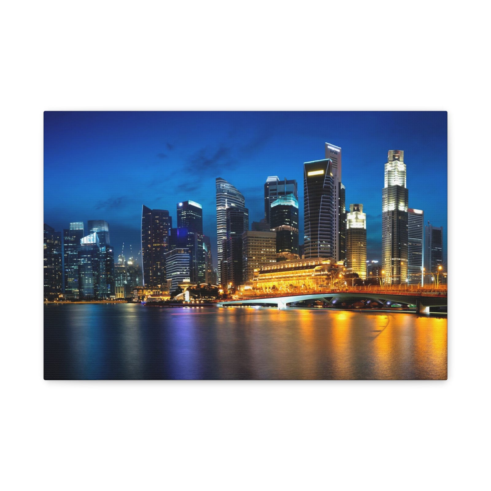 Singapore Night Skyline Canvas Artwork High-Quality Breathtaking Stunning Cityscape for Home Decor Ready to Hang-Express Your Love Gifts