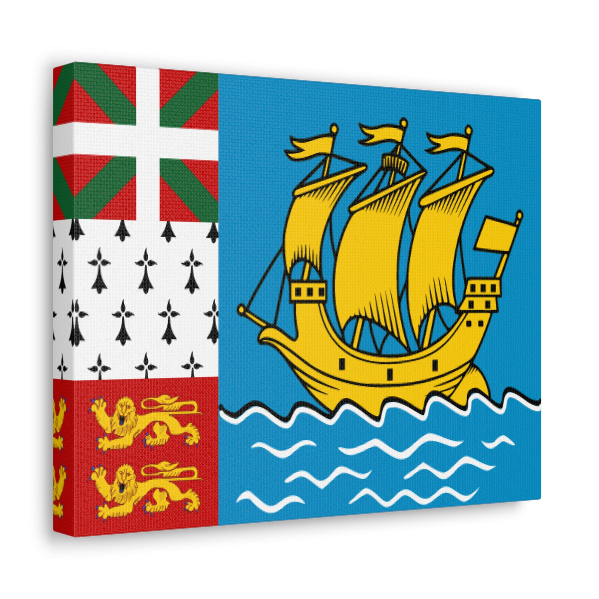 Saint Pierre and Miquelon Country Flag Canvas Vibrant Wall Art Unframed Home Decor-Express Your Love Gifts