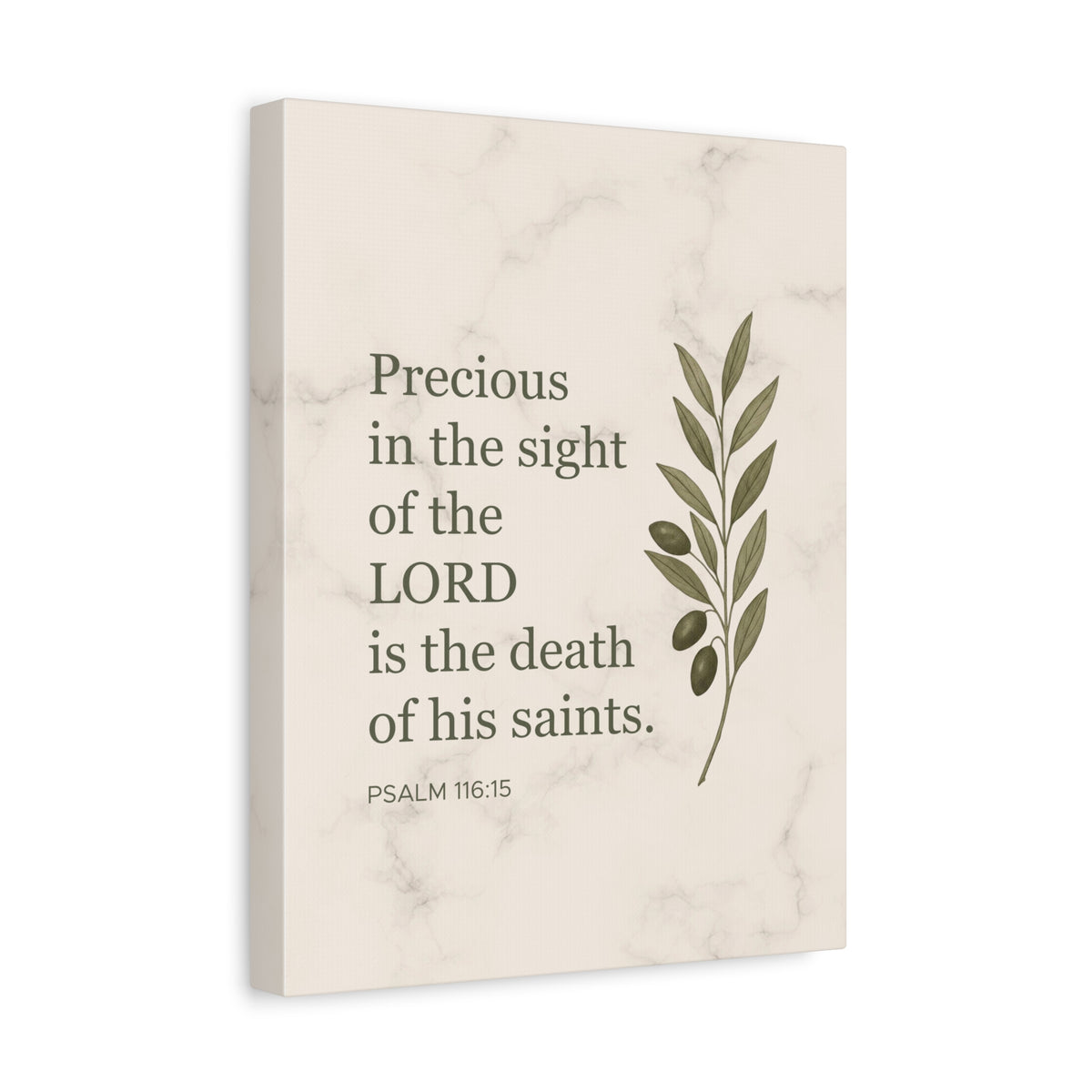 Scripture Canvas Precious in the Sight of the Lord Psalm 116:15 Christian Wall Art Bible Verse Print Ready to Hang-Express Your Love Gifts