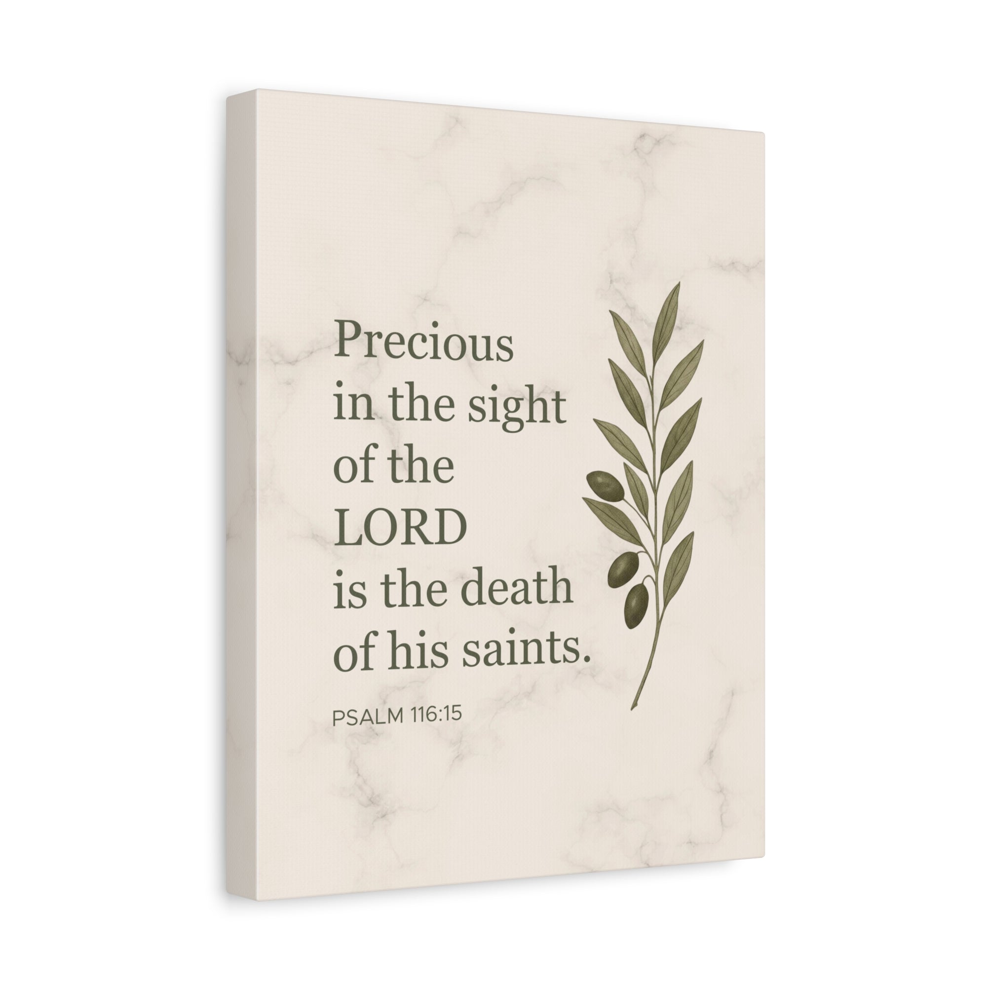Scripture Canvas Precious in the Sight of the Lord Psalm 116:15 Christian Wall Art Bible Verse Print Ready to Hang-Express Your Love Gifts