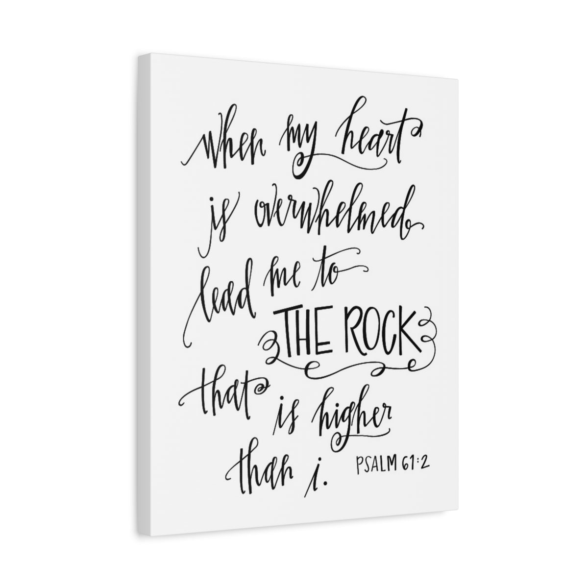 Scripture Canvas Higher Than I Psalm 61:2 Christian Wall Art Bible Verse Print Ready to Hang-Express Your Love Gifts