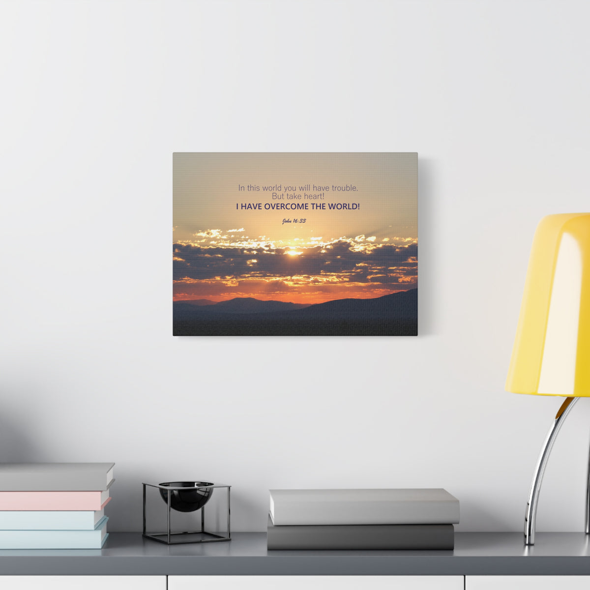 Scripture Walls Overcome The World John 16:33 Bible Verse Canvas Christian Wall Art Ready to Hang-Express Your Love Gifts