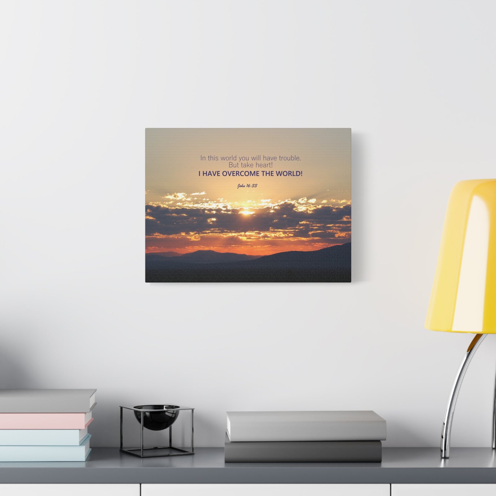 Scripture Walls Overcome The World John 16:33 Bible Verse Canvas Christian Wall Art Ready to Hang-Express Your Love Gifts
