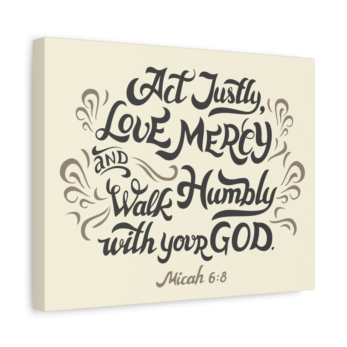 Scripture Canvas Act Justly Walk Humbly Micah 6:8 Christian Wall Art Bible Verse Print Ready To Hang-Express Your Love Gifts