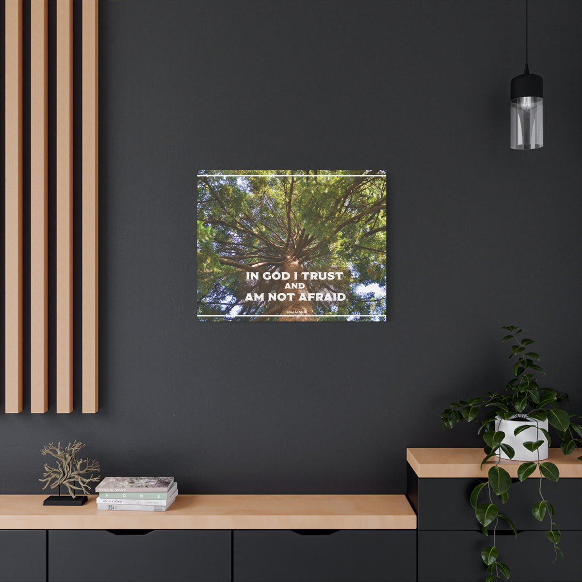Scripture Walls In God I Trust Psalm 56:4 Bible Verse Canvas Christian Wall Art Ready to Hang-Express Your Love Gifts