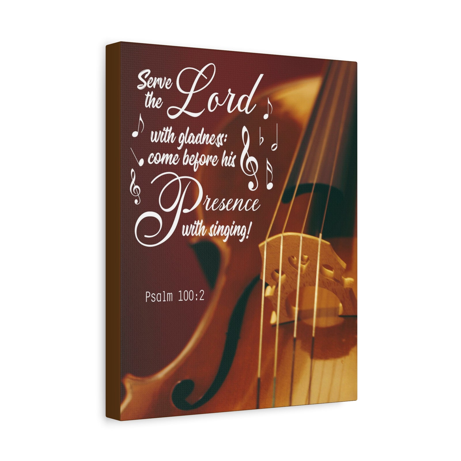 Scripture Canvas Serve the Lord With Gladness Psalm 100:2 Christian Wall Art Bible Verse Print Ready to Hang-Express Your Love Gifts