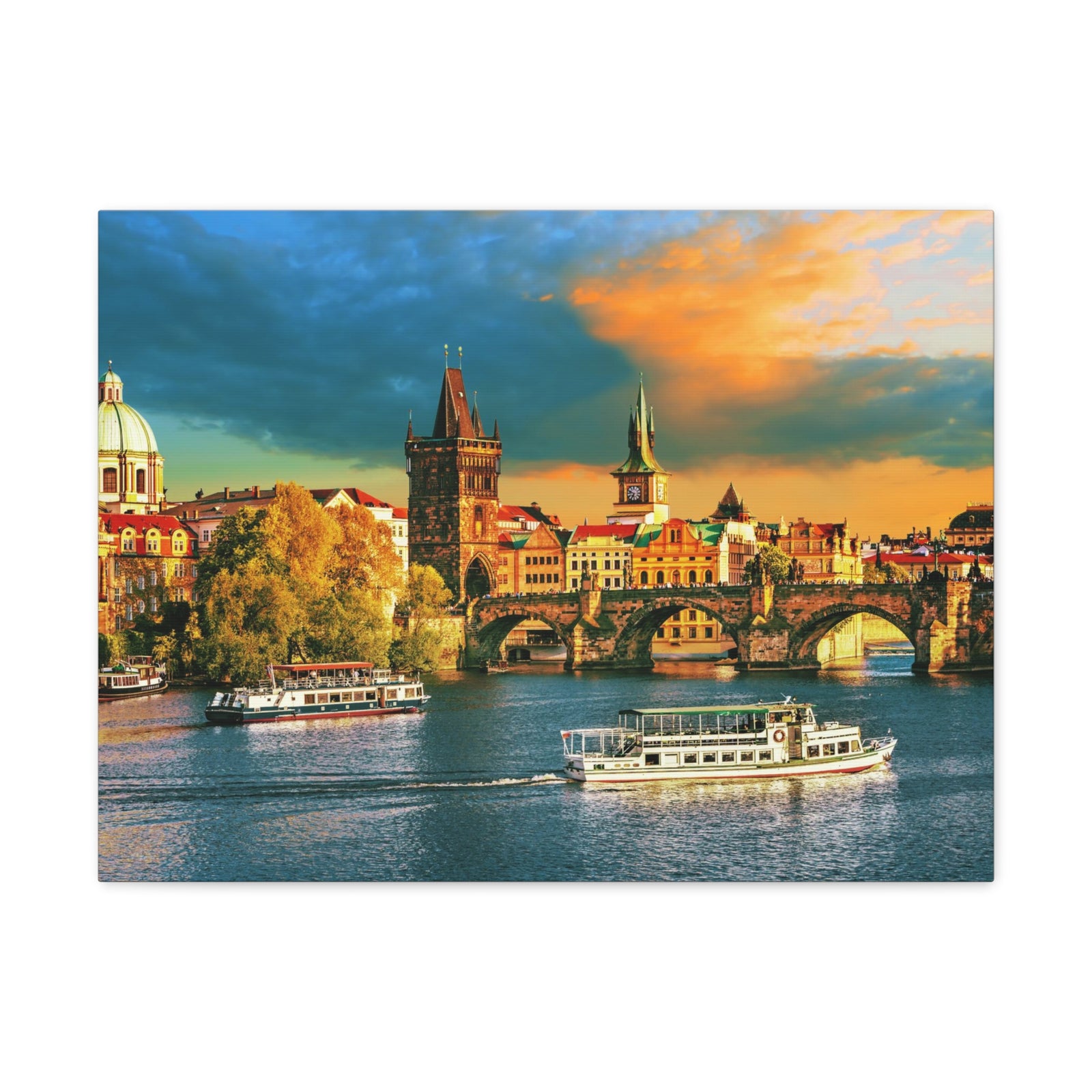 Prague Daytime Skyline Canvas Artwork High-Quality Breathtaking Stunning Cityscape for Home Decor Ready to Hang-Express Your Love Gifts