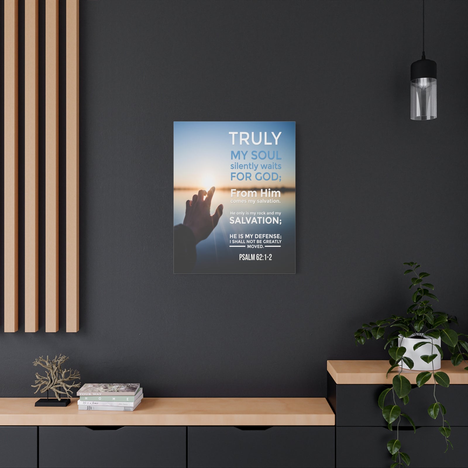 Scripture Walls My Defense Psalm 62:1-2 Christian Wall Art Bible Verse Print Ready to Hang-Express Your Love Gifts