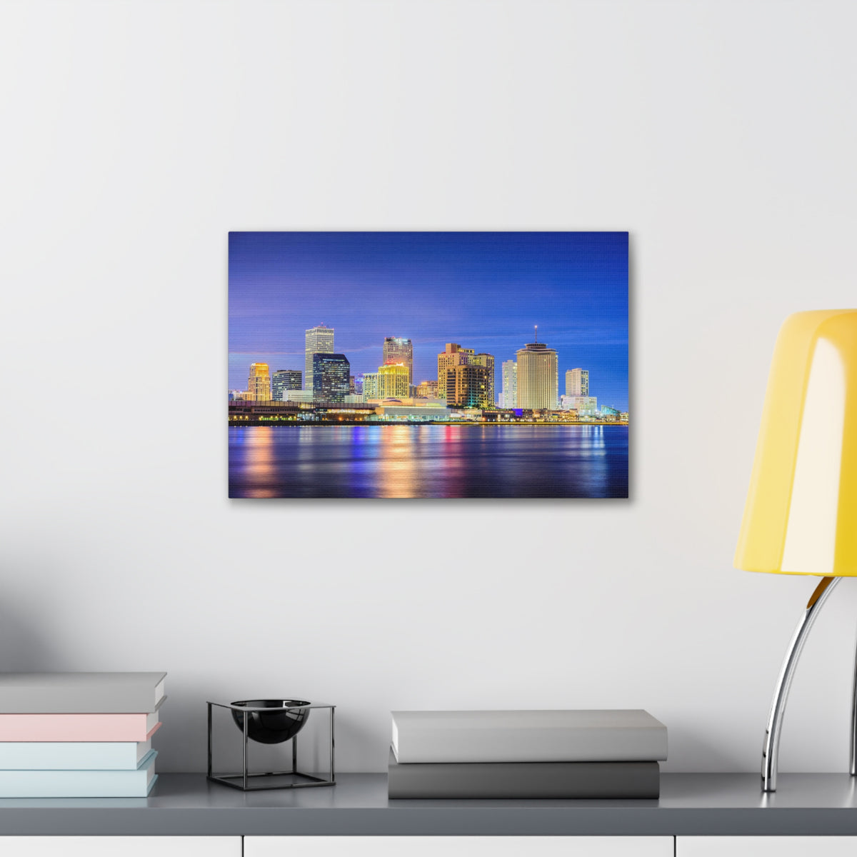 New Orleans Night Skyline Canvas Artwork High-Quality Breathtaking Stunning Cityscape for Home Decor Ready to Hang-Express Your Love Gifts
