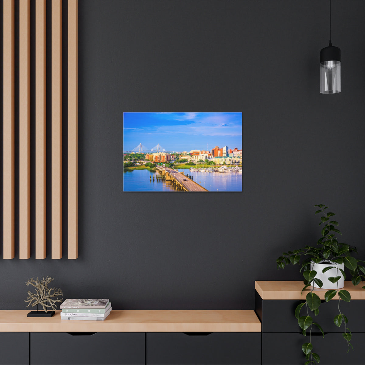 Charleston Daytime Skyline Canvas Artwork High-Quality Breathtaking Stunning Cityscape for Home Decor Ready to Hang-Express Your Love Gifts
