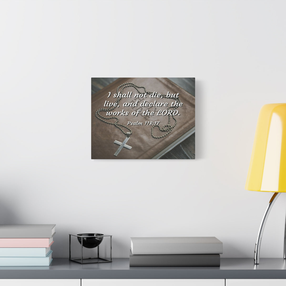 Scripture Canvas Declare The Works Psalm 118:17 Christian Wall Art Bible Verse Print Ready to Hang-Express Your Love Gifts