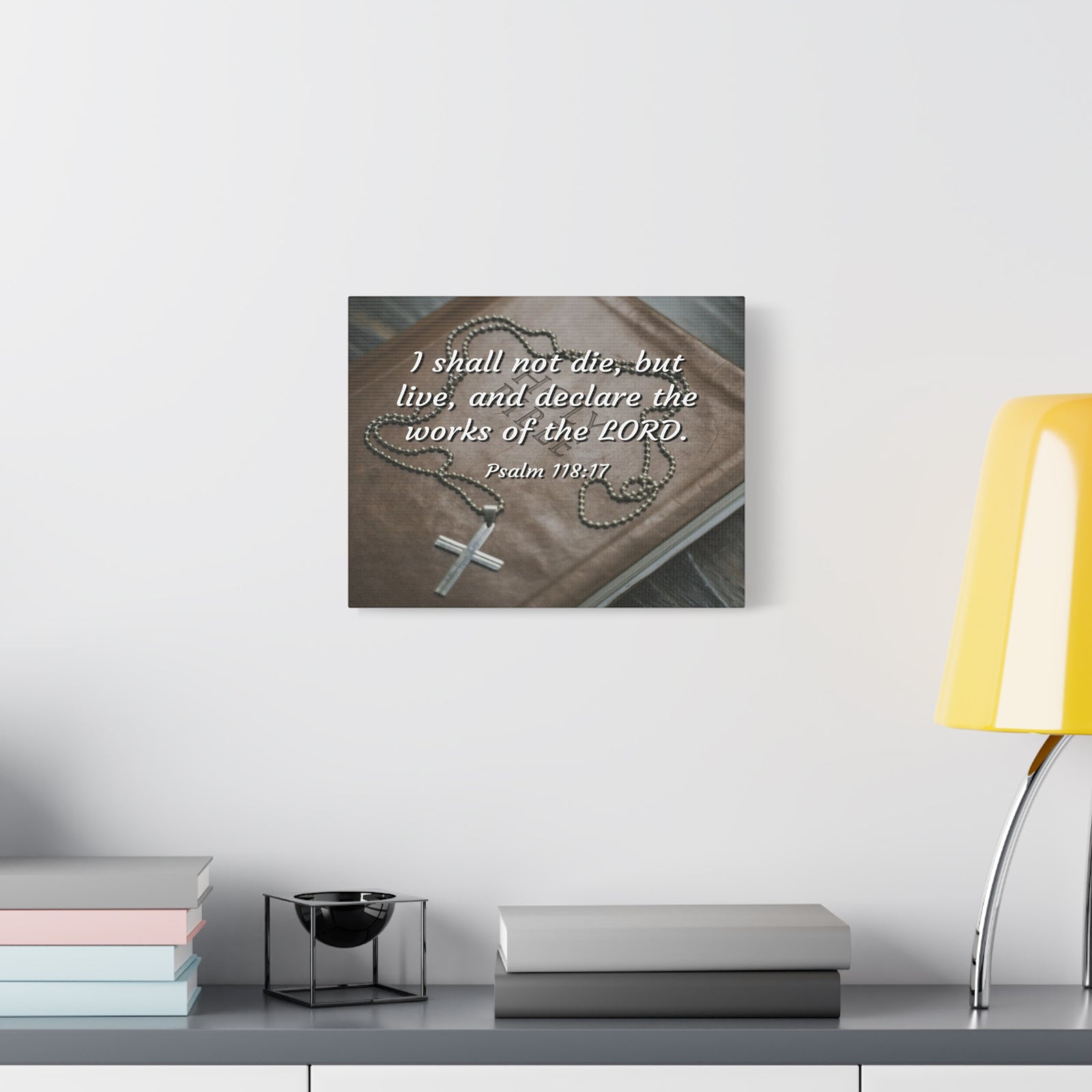 Scripture Canvas Declare The Works Psalm 118:17 Christian Wall Art Bible Verse Print Ready to Hang-Express Your Love Gifts