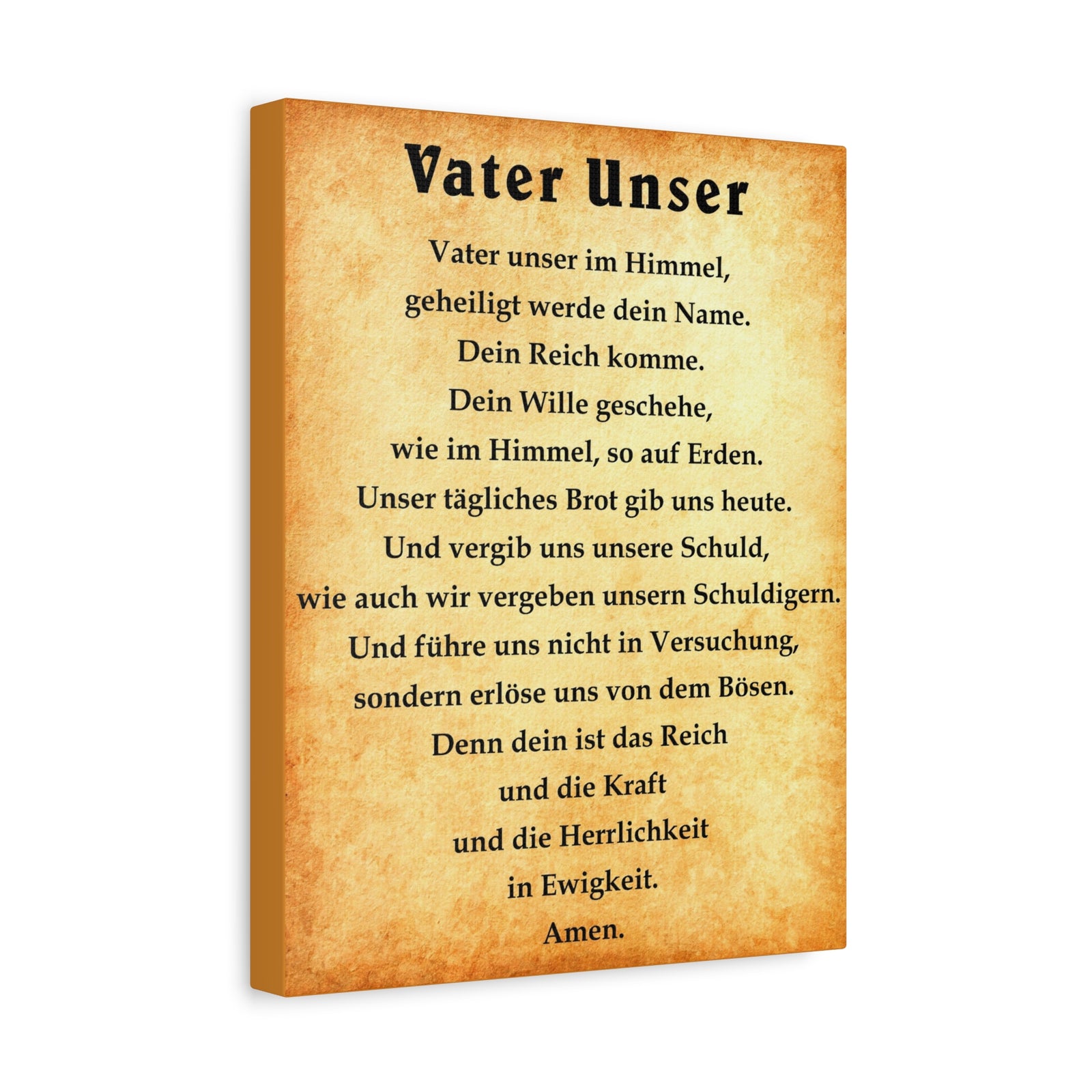Scripture Walls Lord's Prayer Vater Unser German Gold Bible Verse Canvas Christian Wall Art Ready to Hang Unframed-Express Your Love Gifts