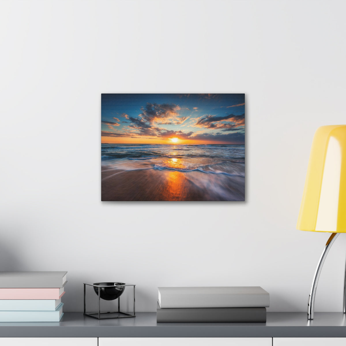 Sunrise Over The Sea Ocean Canvas Wall Art for Home Decor Ready-to-Hang-Express Your Love Gifts