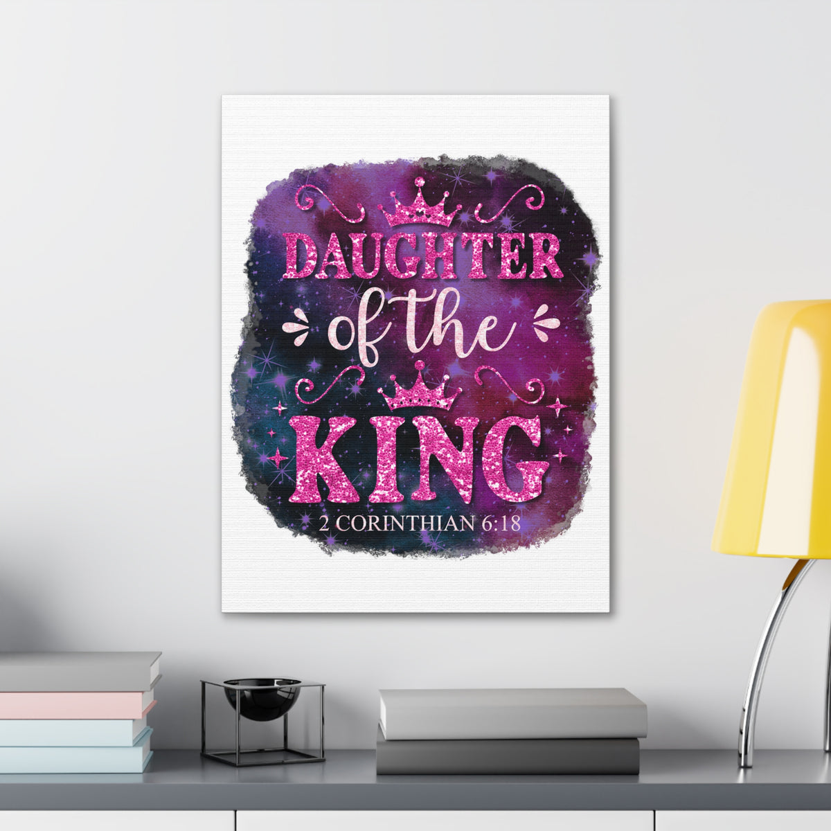 Scripture Walls 2 Corinthian 6:18 Daughter of the King Bible Verse Canvas Christian Wall Art Ready to Hang Unframed-Express Your Love Gifts