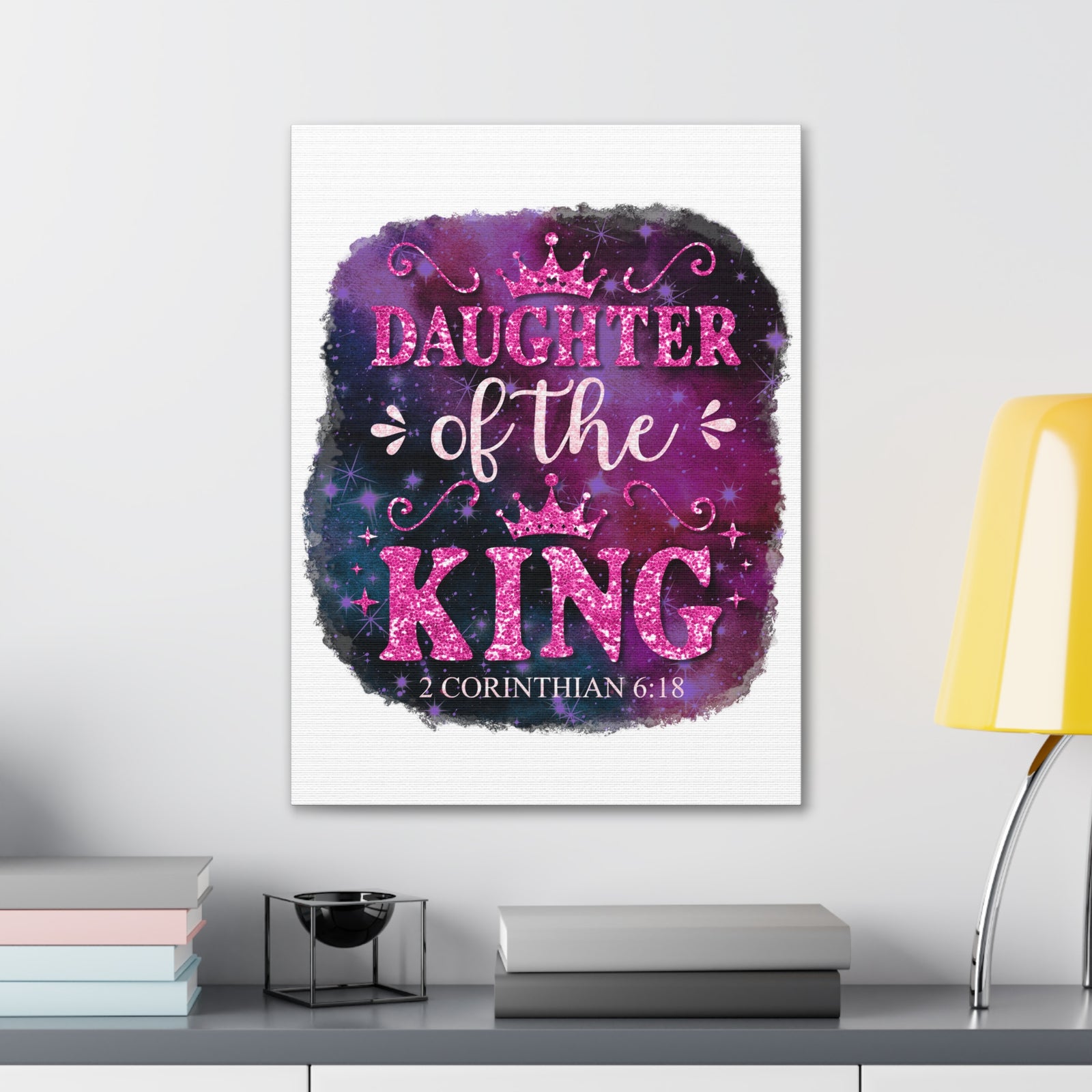 Scripture Walls 2 Corinthian 6:18 Daughter of the King Bible Verse Canvas Christian Wall Art Ready to Hang Unframed-Express Your Love Gifts