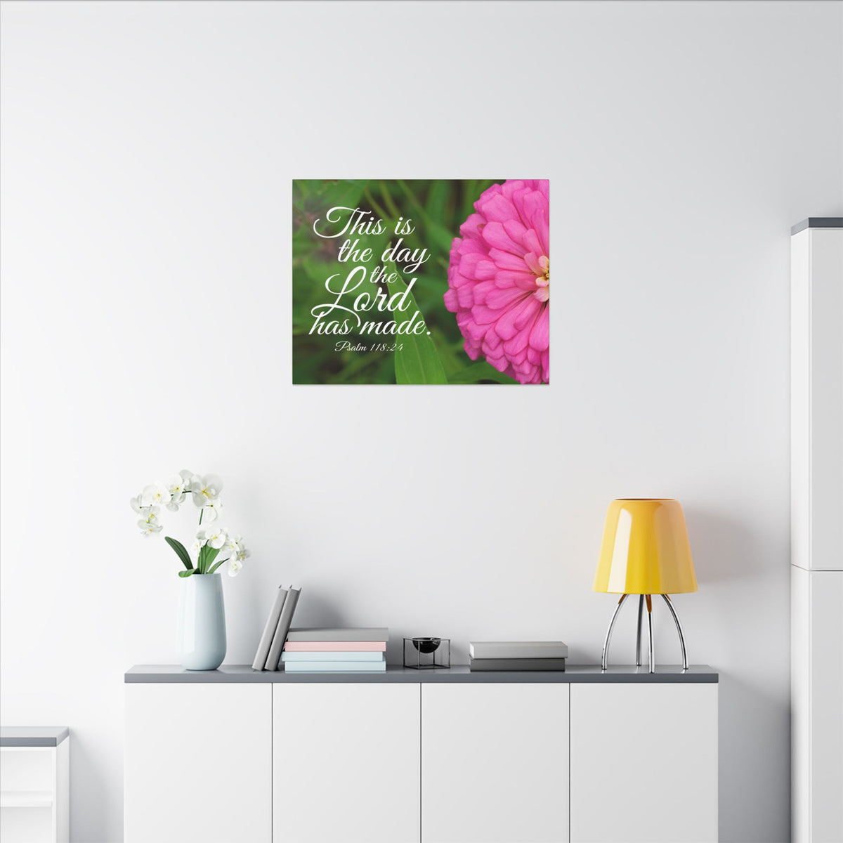 Scripture Canvas The Lord Has Made Psalm 118:24 Christian Wall Art Bible Verse Print Ready to Hang-Express Your Love Gifts