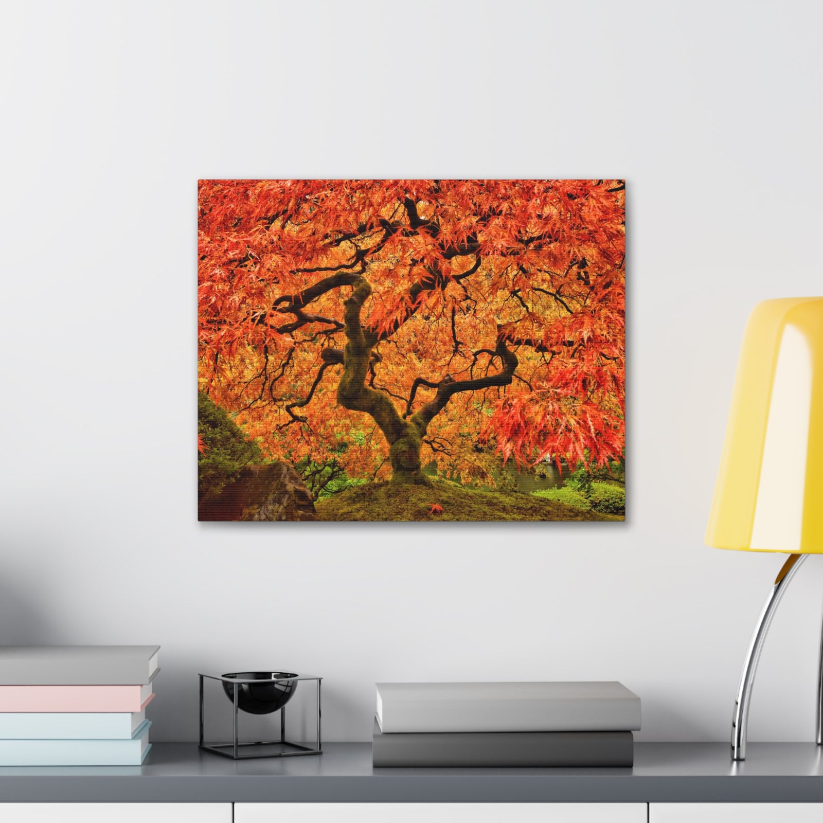 Japanese Maple Tree In Autumn Canvas Wall Art for Home Decor Ready-to-Hang-Express Your Love Gifts