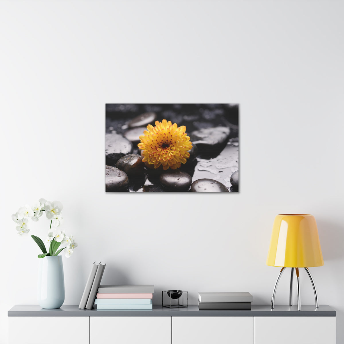Macro of Yellow Flower Forest Floral Nature Photography Canvas Wall Art for Home Decor Ready-to-Hang-Express Your Love Gifts